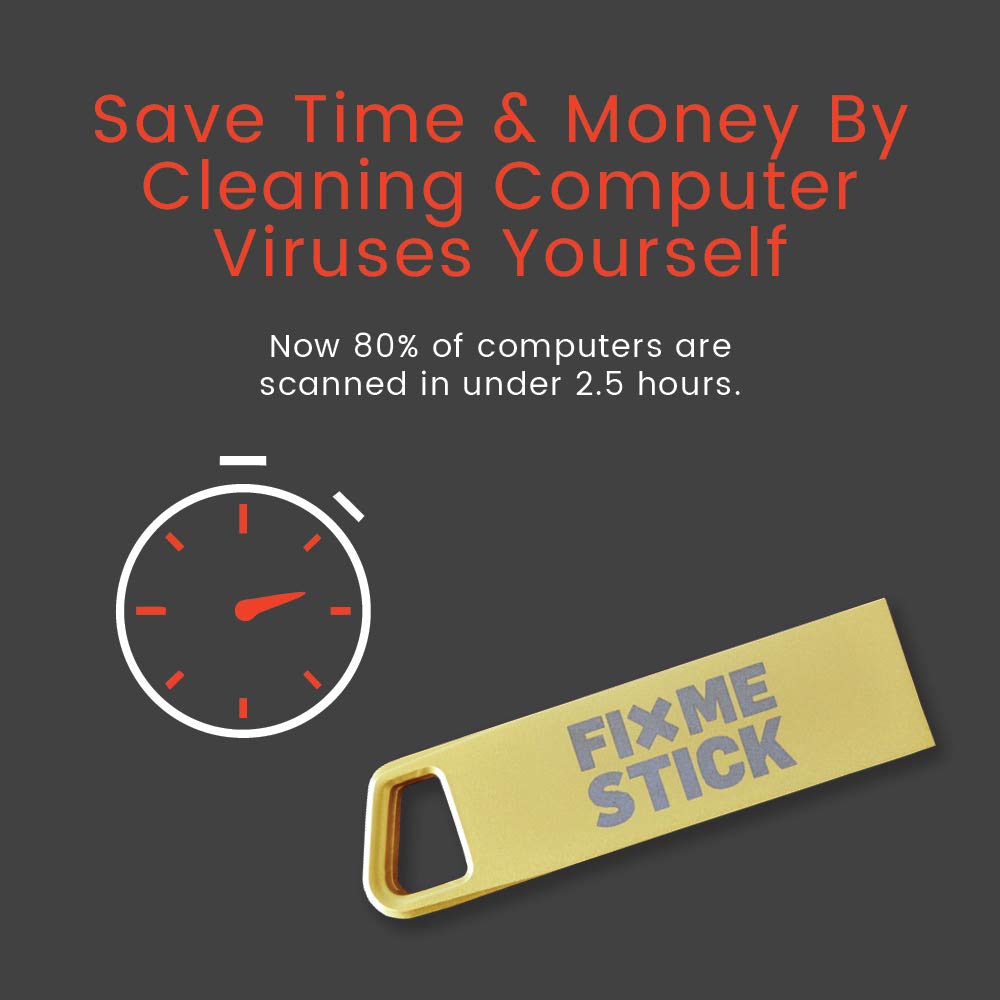 Fixmestick Gold Computer Virus Removal Stick For Windows Pcs   Unlimited Use On Up To 5 Laptops Or Desktops For 2 Years   Works